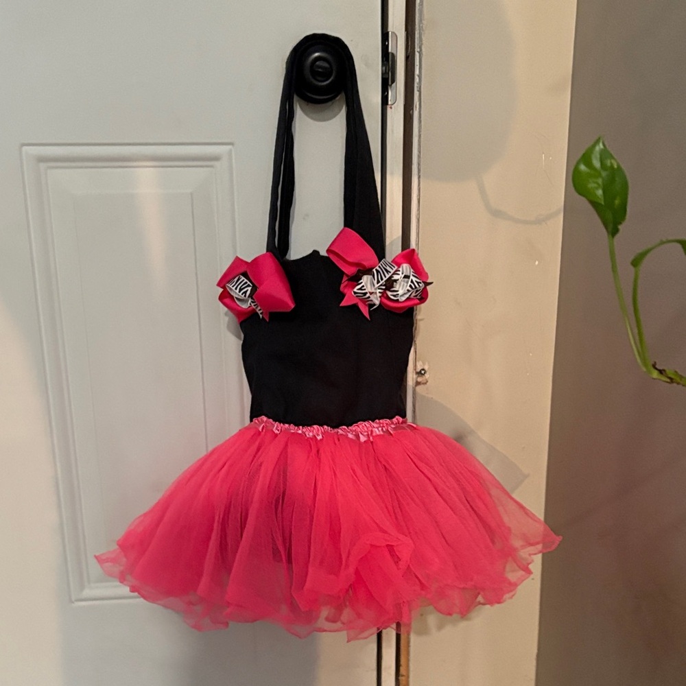 Black & Hot Pink Tulle Tutu Dress BAG for Kids - Decorative Bow Bodice
